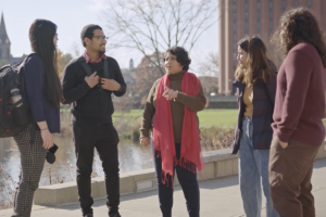 Dasgupta with students.